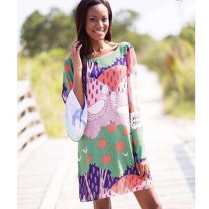 Partridge In A Peach Tree Dress w/ Scoop Back and Crochet Detail by Judith March
